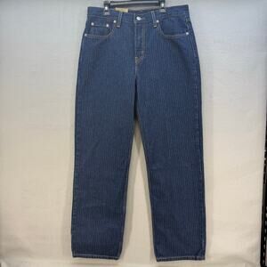 Levi's Jeans Women's 29x30 (8) Dark Blue Low Pro Mid Rise Pinstripe Straight NWT